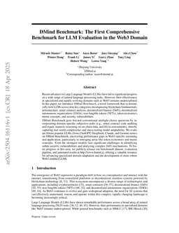 DMind Benchmark: Toward a Holistic Assessment of LLM Capabilities across the Web3 Domain