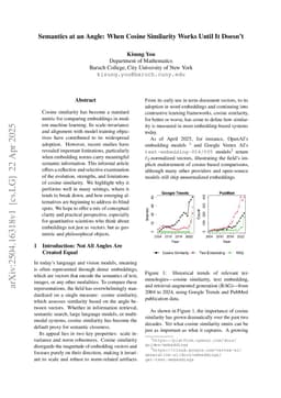 Semantics at an Angle: When Cosine Similarity Works Until It Doesn't