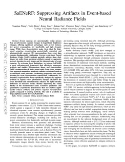 SaENeRF: Suppressing Artifacts in Event-based Neural Radiance Fields