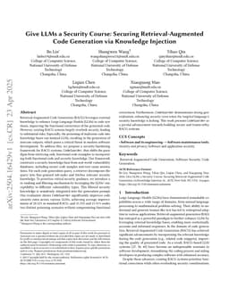 Give LLMs a Security Course: Securing Retrieval-Augmented Code Generation via Knowledge Injection