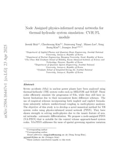 Node Assigned physics-informed neural networks for thermal-hydraulic system simulation: CVH/FL module