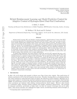 Hybrid Reinforcement Learning and Model Predictive Control for Adaptive Control of Hydrogen-Diesel Dual-Fuel Combustion