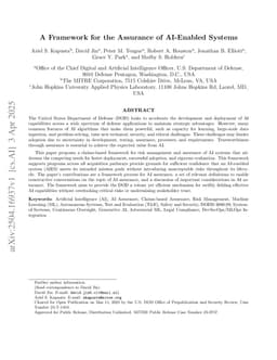 A Framework for the Assurance of AI-Enabled Systems