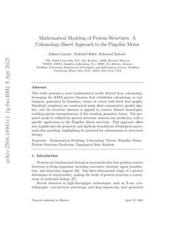 Mathematical Modeling of Protein Structures: A Cohomology-Based Approach to the Flagellar Motor