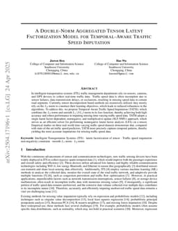 A Double-Norm Aggregated Tensor Latent Factorization Model for Temporal-Aware Traffic Speed Imputation