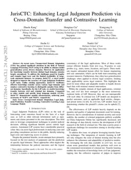 JurisCTC: Enhancing Legal Judgment Prediction via Cross-Domain Transfer and Contrastive Learning