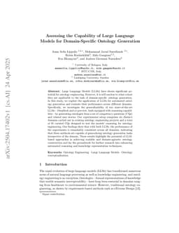 Assessing the Capability of Large Language Models for Domain-Specific Ontology Generation