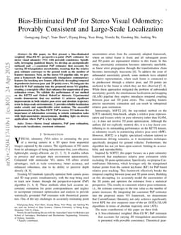 Bias-Eliminated PnP for Stereo Visual Odometry: Provably Consistent and Large-Scale Localization