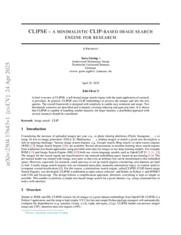 CLIPSE -- a minimalistic CLIP-based image search engine for research