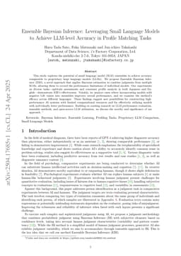 Ensemble Bayesian Inference: Leveraging Small Language Models to Achieve LLM-level Accuracy in Profile Matching Tasks