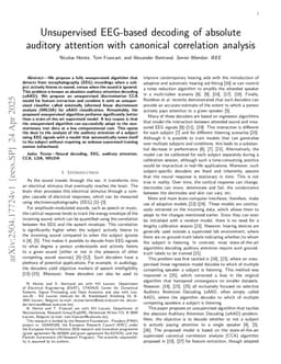 Unsupervised EEG-based decoding of absolute auditory attention with canonical correlation analysis