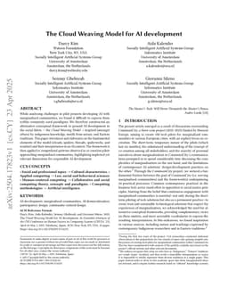 The Cloud Weaving Model for AI development