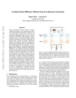 Evolution Meets Diffusion: Efficient Neural Architecture Generation
