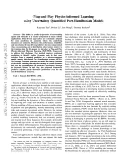 Plug-and-Play Physics-informed Learning using Uncertainty Quantified Port-Hamiltonian Models