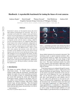 BiasBench: A reproducible benchmark for tuning the biases of event cameras