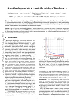 A multilevel approach to accelerate the training of Transformers