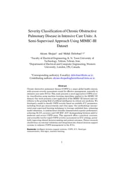Severity Classification of Chronic Obstructive Pulmonary Disease in Intensive Care Units: A Semi-Supervised Approach Using MIMIC-III Dataset