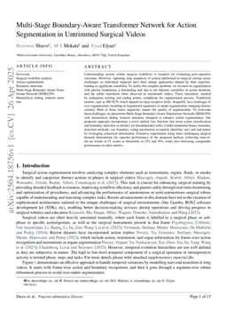 Multi-Stage Boundary-Aware Transformer Network for Action Segmentation in Untrimmed Surgical Videos