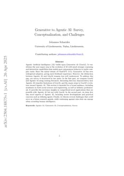 Generative to Agentic AI: Survey, Conceptualization, and Challenges
