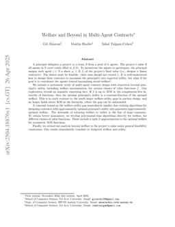 Welfare and Beyond in Multi-Agent Contracts