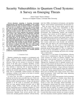 Security Vulnerabilities in Quantum Cloud Systems: A Survey on Emerging Threats