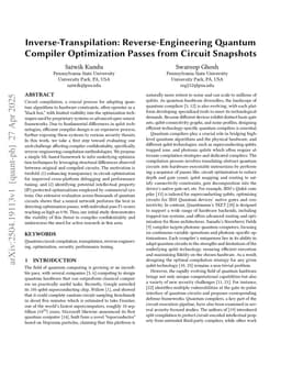 Inverse-Transpilation: Reverse-Engineering Quantum Compiler Optimization Passes from Circuit Snapshots
