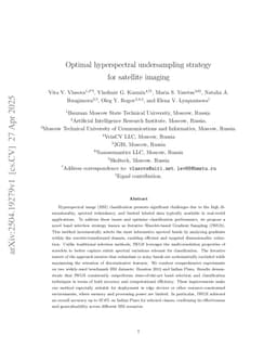 Optimal Hyperspectral Undersampling Strategy for Satellite Imaging