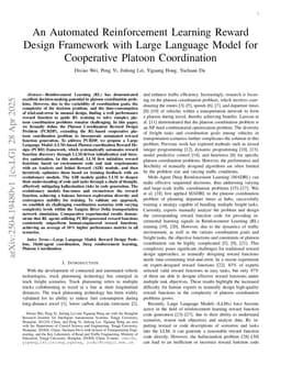 An Automated Reinforcement Learning Reward Design Framework with Large Language Model for Cooperative Platoon Coordination