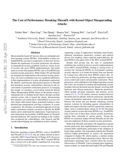 The Cost of Performance: Breaking ThreadX with Kernel Object Masquerading Attacks