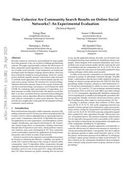 How Cohesive Are Community Search Results on Online Social Networks?: An Experimental Evaluation
