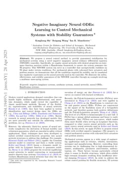 Negative Imaginary Neural ODEs: Learning to Control Mechanical Systems with Stability Guarantees