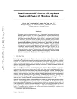 Identification and Estimation of Long-Term Treatment Effects with Monotone Missing