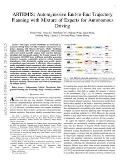 ARTEMIS: Autoregressive End-to-End Trajectory Planning with Mixture of Experts for Autonomous Driving