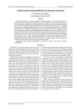Neural network task specialization via domain constraining