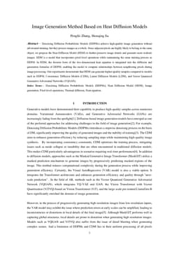 Image Generation Method Based on Heat Diffusion Models