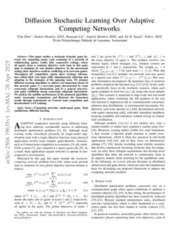Diffusion Stochastic Learning Over Adaptive Competing Networks