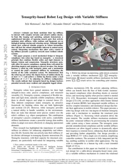 Tensegrity-based Robot Leg Design with Variable Stiffness