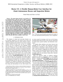 Hector UI: A Flexible Human-Robot User Interface for (Semi-)Autonomous Rescue and Inspection Robots