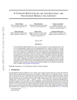 If Concept Bottlenecks are the Question, are Foundation Models the Answer?