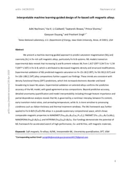 Interpretable machine learning-guided design of Fe-based soft magnetic alloys
