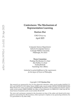 Contextures: The Mechanism of Representation Learning
