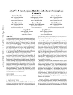 SILENT: A New Lens on Statistics in Software Timing Side Channels