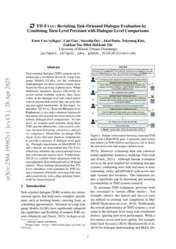 TD-EVAL: Revisiting Task-Oriented Dialogue Evaluation by Combining Turn-Level Precision with Dialogue-Level Comparisons