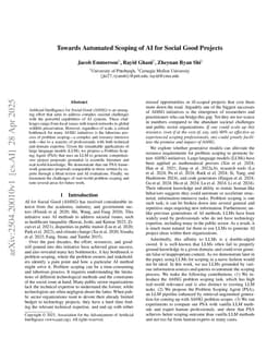 Towards Automated Scoping of AI for Social Good Projects