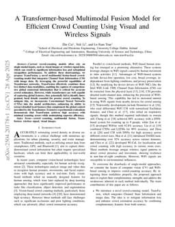 A Transformer-based Multimodal Fusion Model for Efficient Crowd Counting Using Visual and Wireless Signals