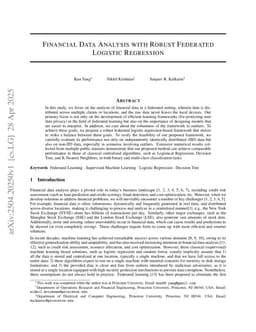 Financial Data Analysis with Robust Federated Logistic Regression