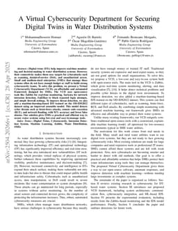 A Virtual Cybersecurity Department for Securing Digital Twins in Water Distribution Systems