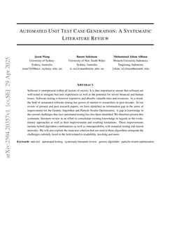 Automated Unit Test Case Generation: A Systematic Literature Review