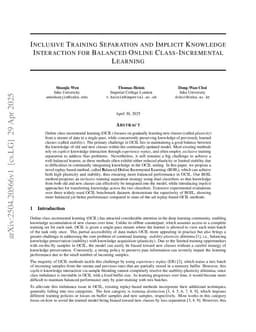 Inclusive Training Separation and Implicit Knowledge Interaction for Balanced Online Class-Incremental Learning