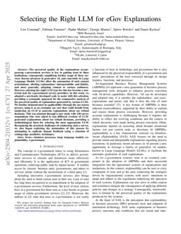 Selecting the Right LLM for eGov Explanations
